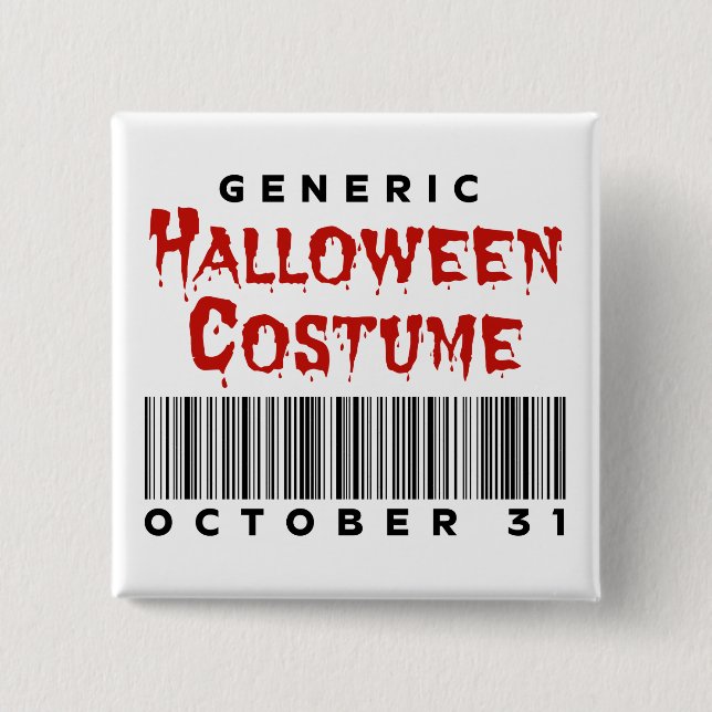 Badge Carré 5 Cm Costume d'Halloween Générique Code-Barres 31 octob (Devant)