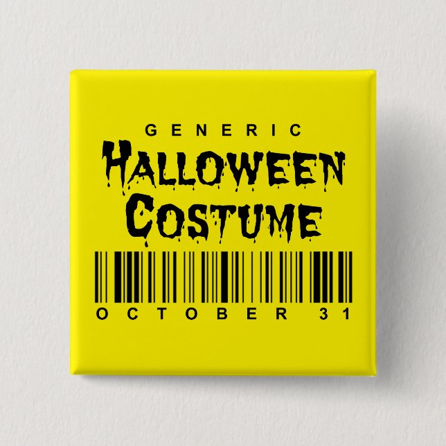Badge Carré 5 Cm Costume générique de Halloween de code barres (Devant)