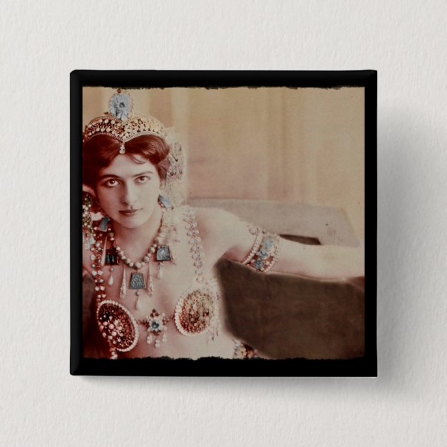 Badge Carré 5 Cm Costume Mata Hari Harem (Devant)
