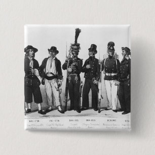 Badge Carré 5 Cm Costumes des marines françaises à partir de 1680