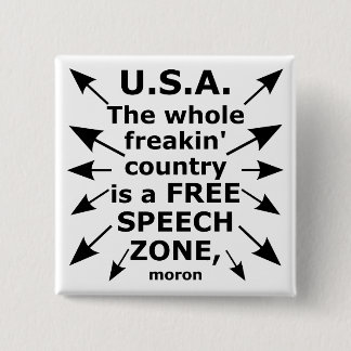Badge Carré 5 Cm Côte de liberté de parole à marcher