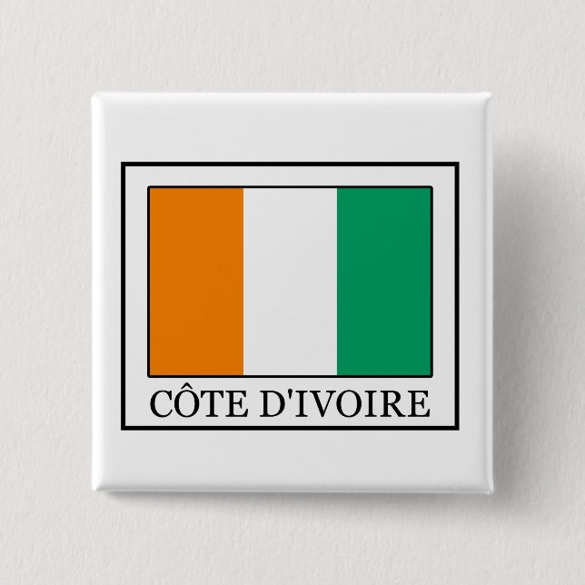 Badge Carré 5 Cm Côte d'Ivoire (Devant)