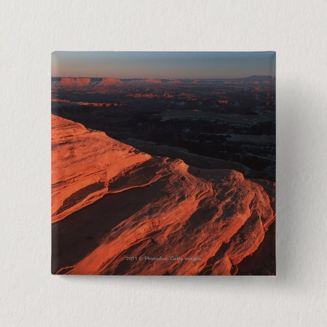 Badge Carré 5 Cm Côté orange rouge de roche en Utah (Devant)