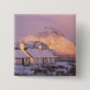 Badge Carré 5 Cm Cottage Blackrock, Glencoe, Highlands, Écosse 2