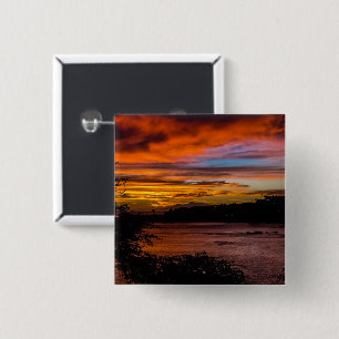 Badge Carré 5 Cm Coucher de soleil à Praia, Cap Vert