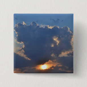 Badge Carré 5 Cm Coucher de soleil avec formation Teacup Cloud par 