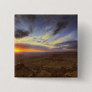 Badge Carré 5 Cm Coucher de soleil, bord sud du Grand Canyon, Grand