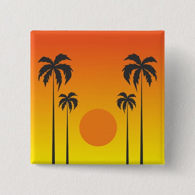 Badge Carré 5 Cm Coucher du soleil (Devant)