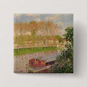 Badge Carré 5 Cm Coucher du soleil de Camille Pissarro chez