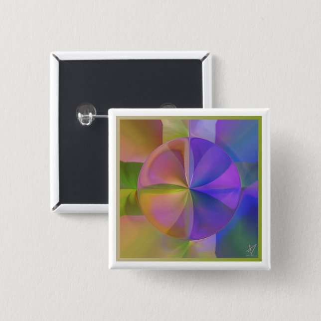Badge Carré 5 Cm Couleur douce (Devant & derrière)