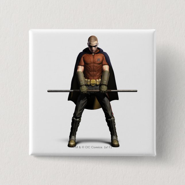 Badge Carré 5 Cm Couleur Robin (Devant)