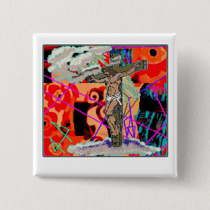 Badge Carré 5 Cm couleurs de douleur