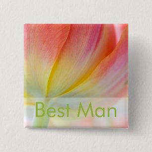 Badge Carré 5 Cm Couleurs de ressort • Bouton de mariage