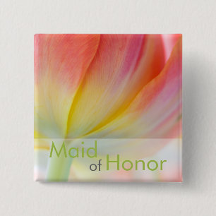 Badge Carré 5 Cm Couleurs de ressort • Bouton de mariage