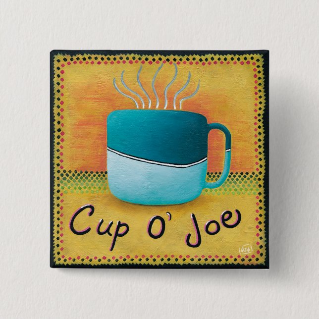 Badge Carré 5 Cm Coupe Joe Button (Devant)