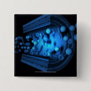 Badge Carré 5 Cm Coupez la vue des globules sanguins dans une