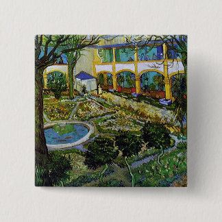 Badge Carré 5 Cm Cour de l'Hôpital d'Arles Van Gogh Art