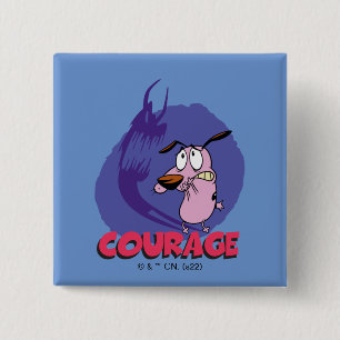 Badge Carré 5 Cm Courage the Cowardly Dog   Shadow Graphic