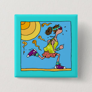 Badge Carré 5 Cm coureur d'été (femme)