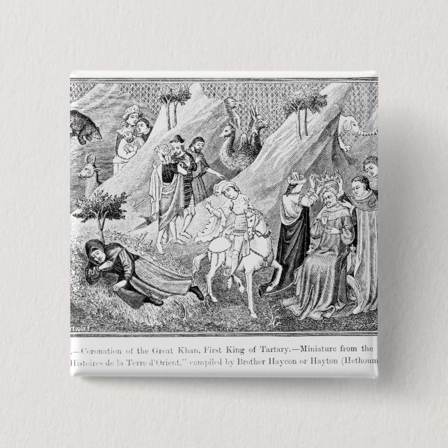 Badge Carré 5 Cm Couronnement de grand Khan (Devant)