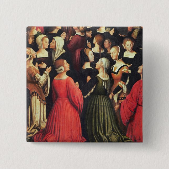 Badge Carré 5 Cm Couronnement de la Vierge, 1513 (huile sur (Devant)