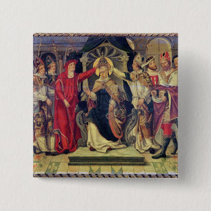 Badge Carré 5 Cm Couronnement de pape Celestine V en août 1294