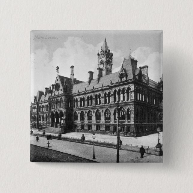 Badge Carré 5 Cm Cours d'assises, Manchester, c.1910 (Devant)
