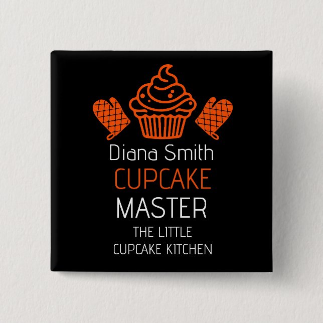 Badge Carré 5 Cm Cours de cuisine Cupcake (Devant)