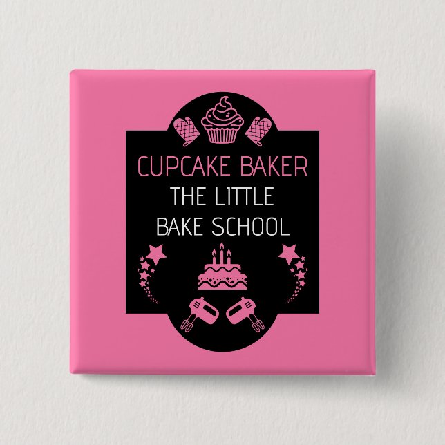 Badge Carré 5 Cm Cours de cuisine Cupcake (Devant)