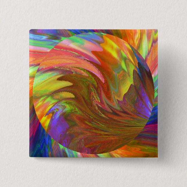 Badge Carré 5 Cm Course au soleil (Devant)