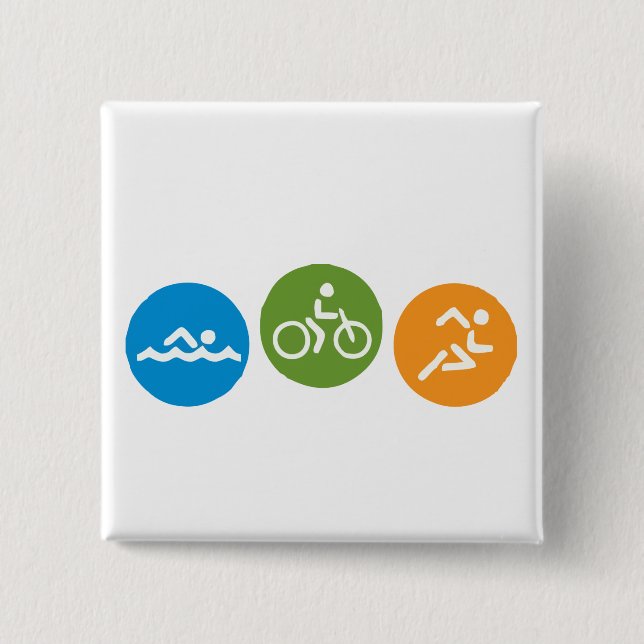 Badge Carré 5 Cm Course de vélo de bain (Devant)