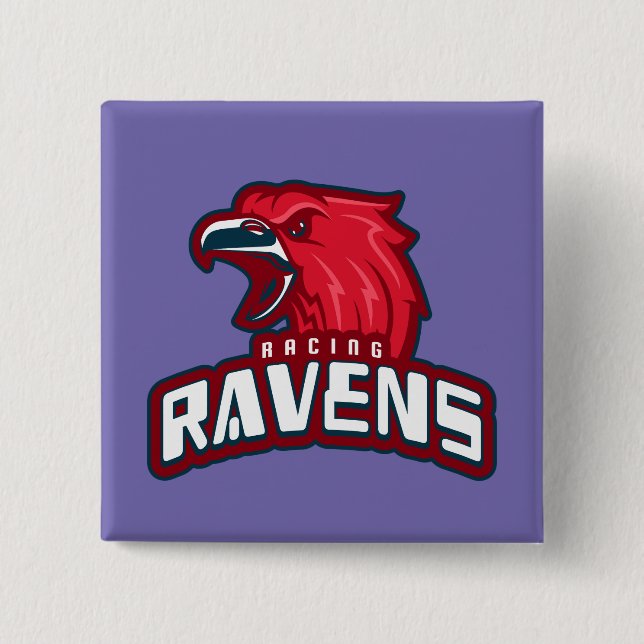 Badge Carré 5 Cm Courses Ravens (Devant)