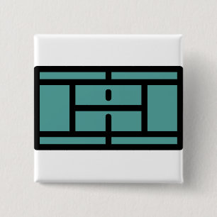 Badge Carré 5 Cm court de tennis