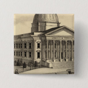 Badge Carré 5 Cm Court House, Père Noël Clara Co
