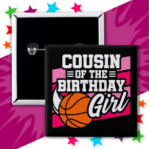 Badge Carré 5 Cm Cousin de la fête de basket-ball pour enfants de l