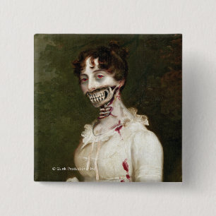 Badge Carré 5 Cm Couverture de zombi