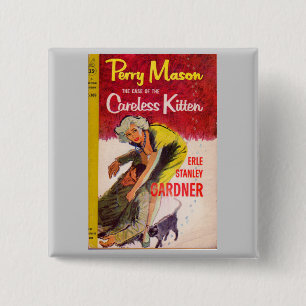 Badge Carré 5 Cm Couverture du livre du coque de Kitten sans soins