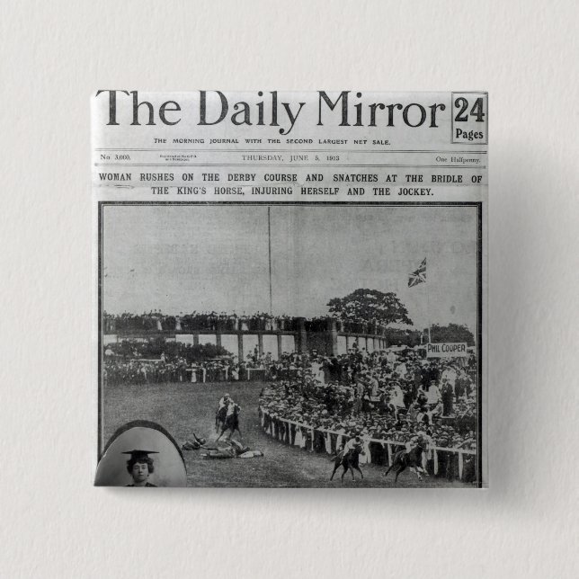 Badge Carré 5 Cm Couverture 'du Mirror quotidien (Devant)