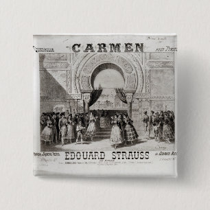 Badge Carré 5 Cm Couverture du score du quadrille de piano