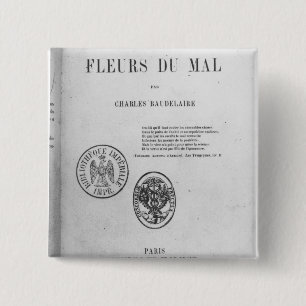 Badge Carré 5 Cm Couverture, première édition de 'Les Fleurs du