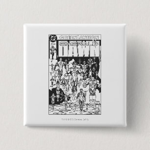 Badge Carré 5 Cm Couverture verte d'aube, noire et blanche