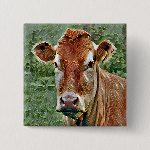 Badge Carré 5 Cm COW Cute