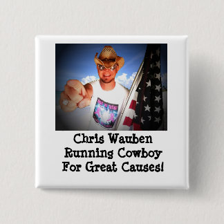Badge Carré 5 Cm Cowboy courant de Chris Wauben pour le grand
