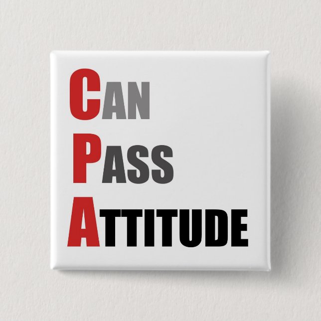 Badge Carré 5 Cm CPA : Peut passer l'attitude (Devant)