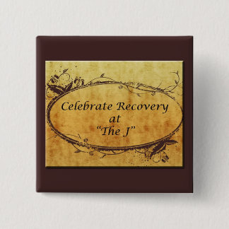 Badge Carré 5 Cm - CR au J - bouton carré d'or