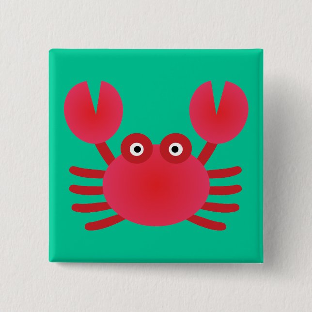 Badge Carré 5 Cm Crabe amusant (Devant)