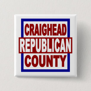 Badge Carré 5 Cm Craighead County Repubican 2" x 2" Square Button