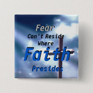 Badge Carré 5 Cm Crainte chrétienne contre le Pin de foi