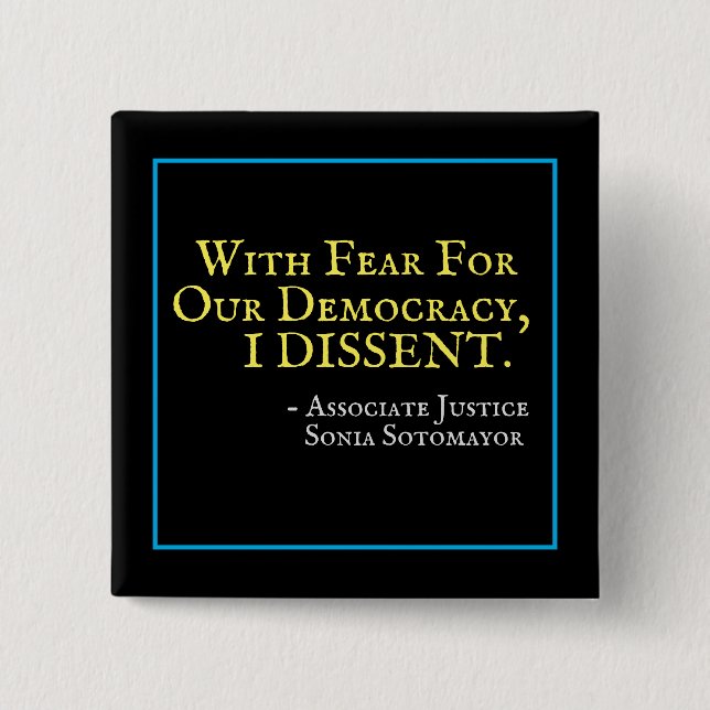 Badge Carré 5 Cm Craintes pour notre démocratie Je DIFFUSE Carré (Devant)