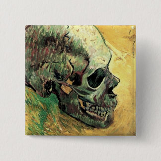 Badge Carré 5 Cm Crâne de Van Gogh